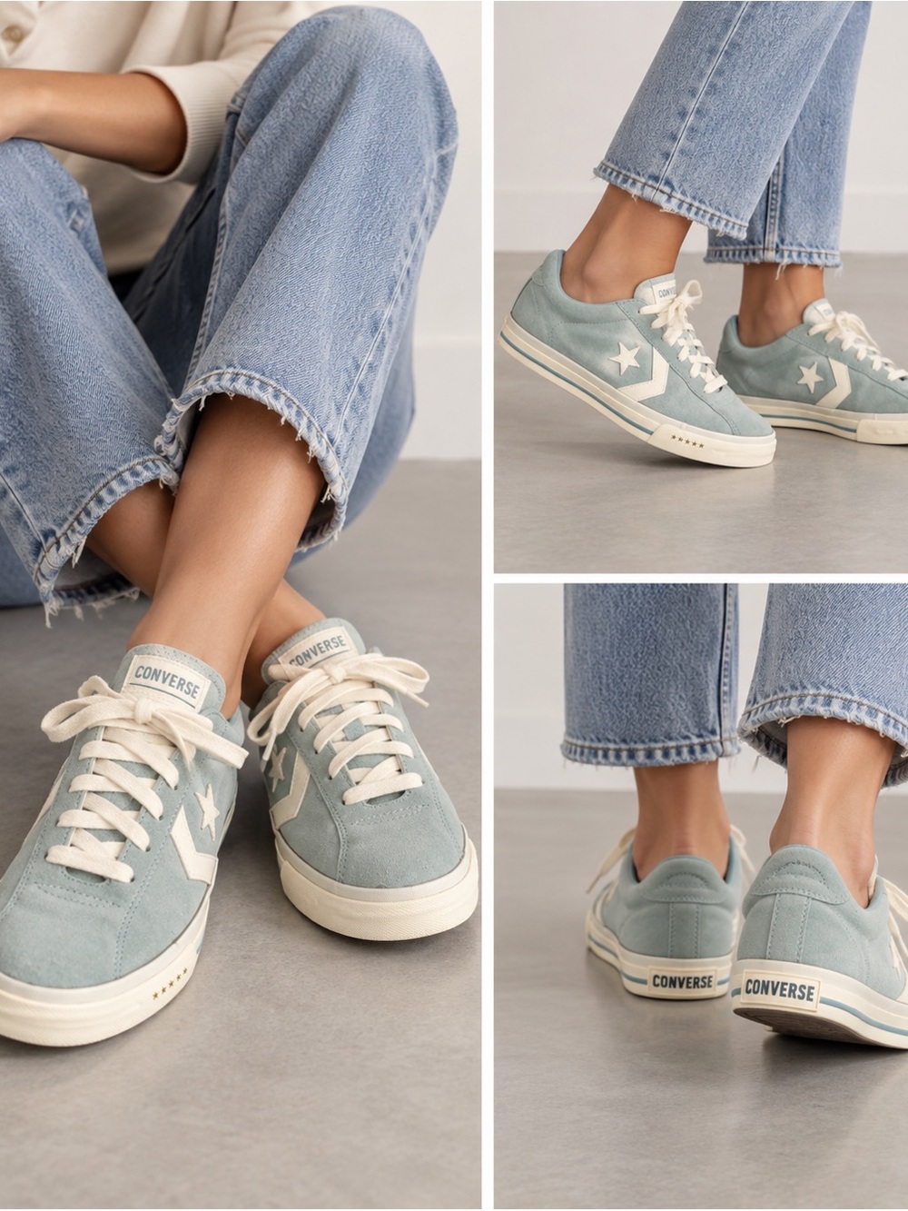 Converse Women’s AllStar Suede Sneakers in Pale Blue and Cream Size 8

0007